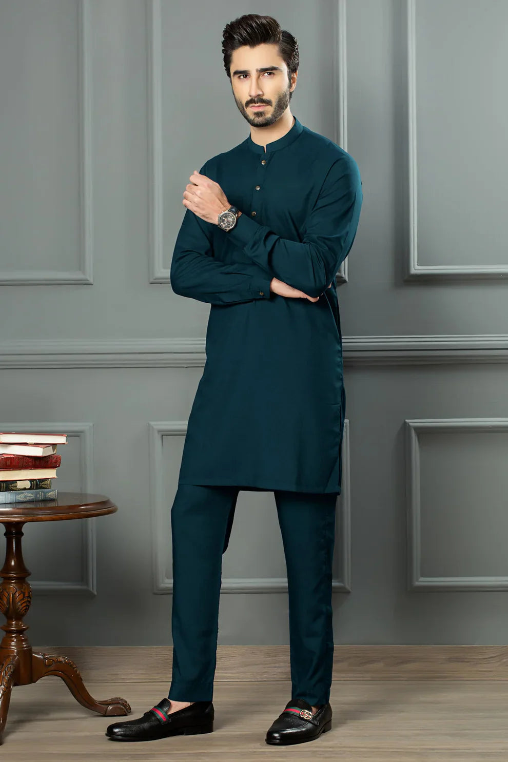 PREMIUM SEA GREEN UNSTITCHED WASH & WEAR